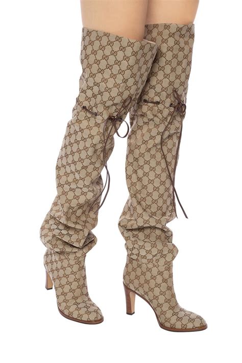 gucci ankle booties|gucci print thigh high boots.